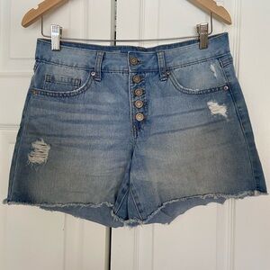 Casual Blue Distressed Jean Shorts